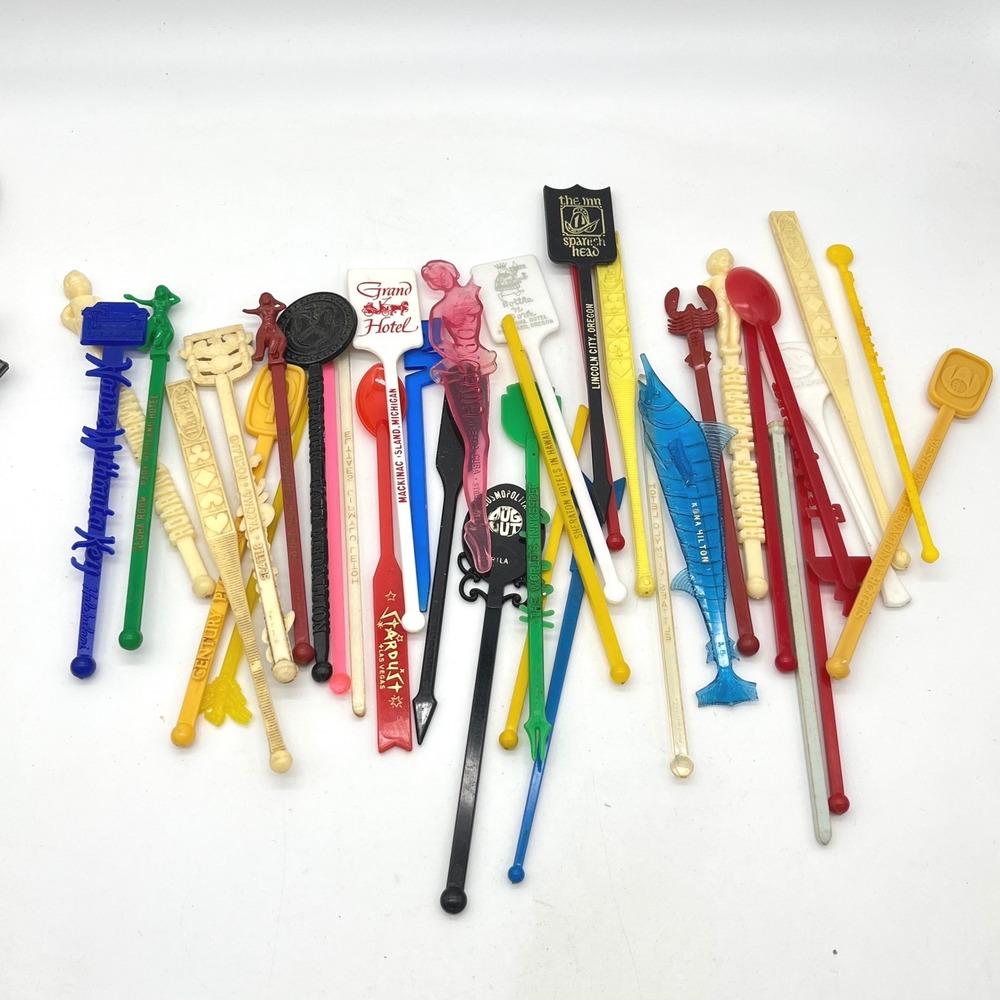 Vintage 150+ Swizzle Stick Lot Cocktail Stirrers‎ Harrahs Pan Am Retro Barware